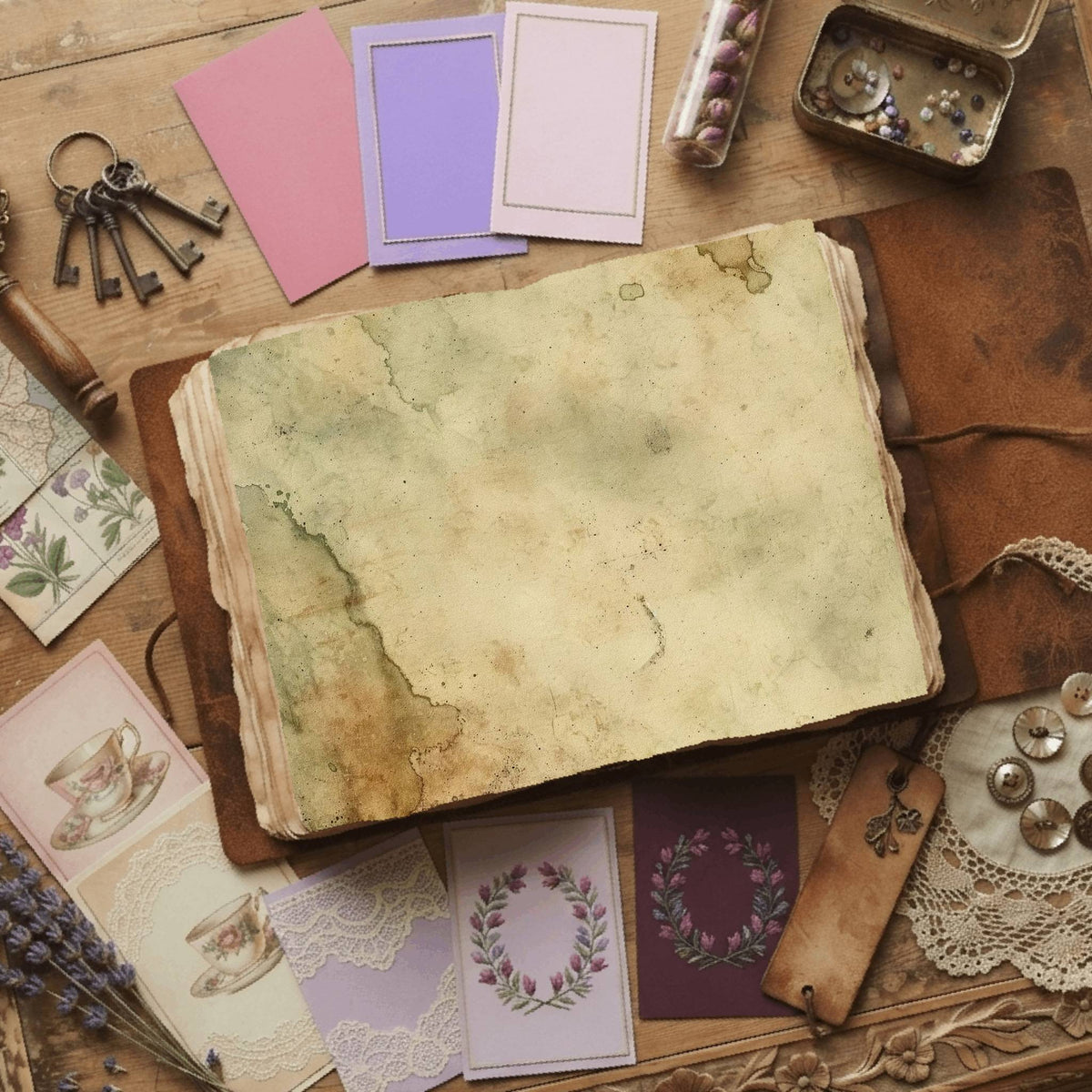 Tea printable junk journal paper, page preview 12