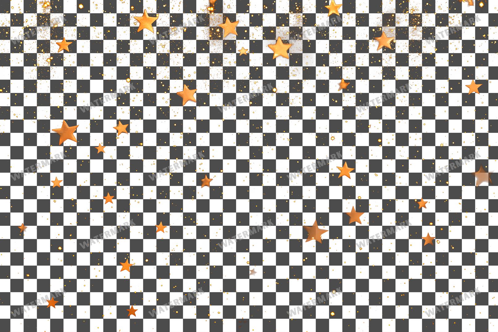 Twinkling Gold Stars Transparent Overlay Pngs