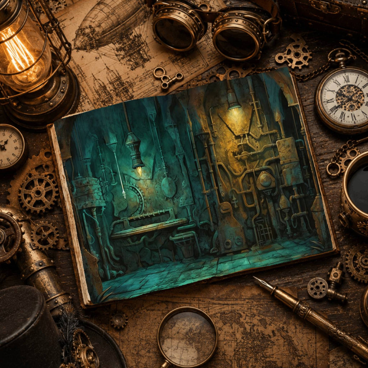 Underwater Steampunk Digital Papers