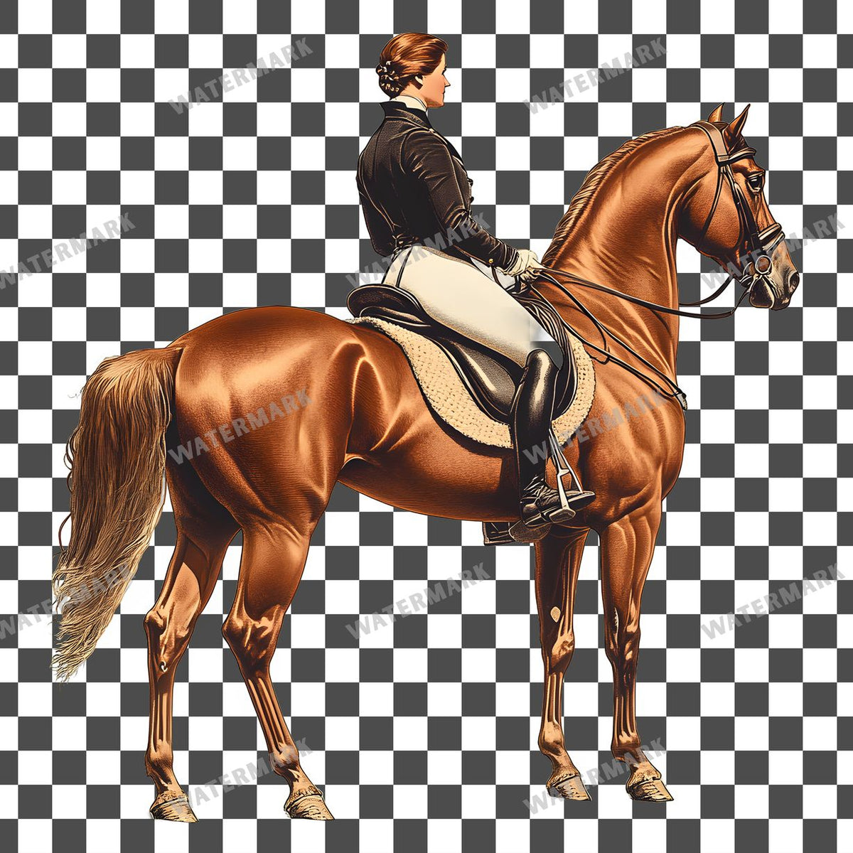 Vintage Equestrian Vintage Style Clipart Pngs