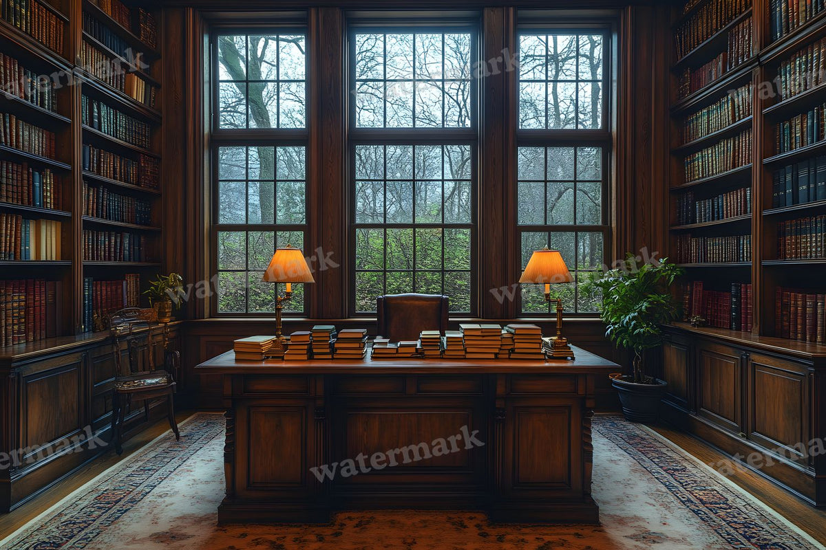 Vintage Library Study Backdrop Images