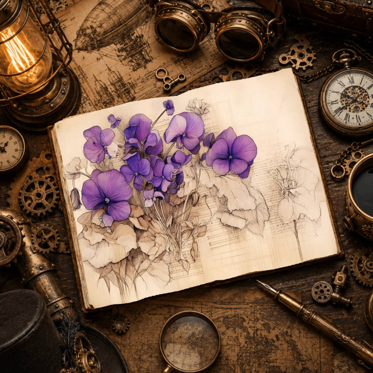 Violets Watercolour Digital Papers