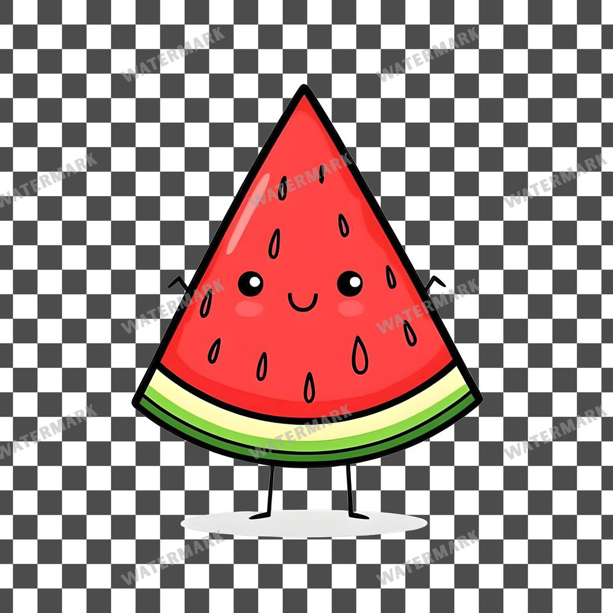 Watermelon Kawaii Style Clipart Pngs