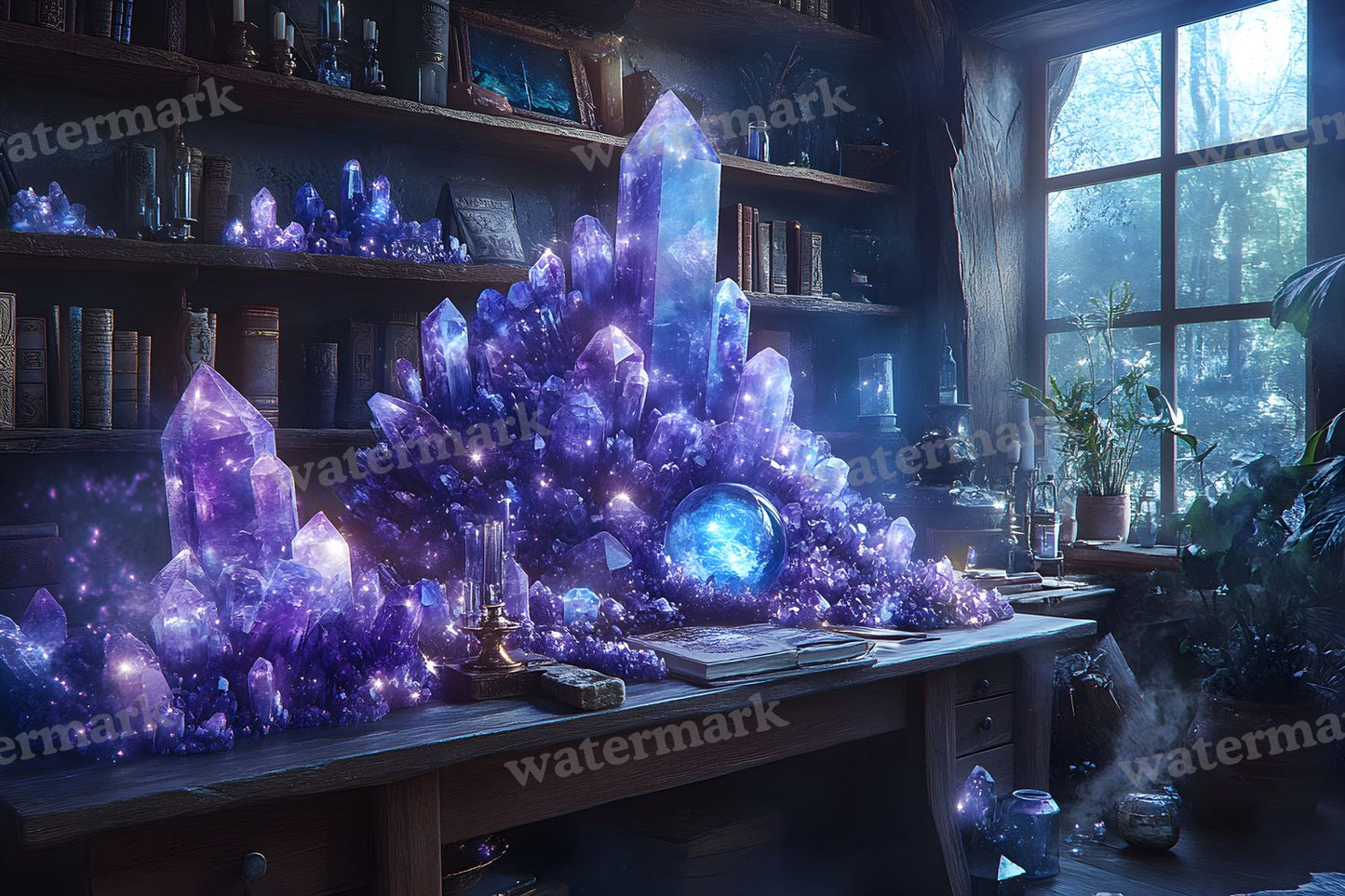 Witchs Crystal Den Backdrop Images