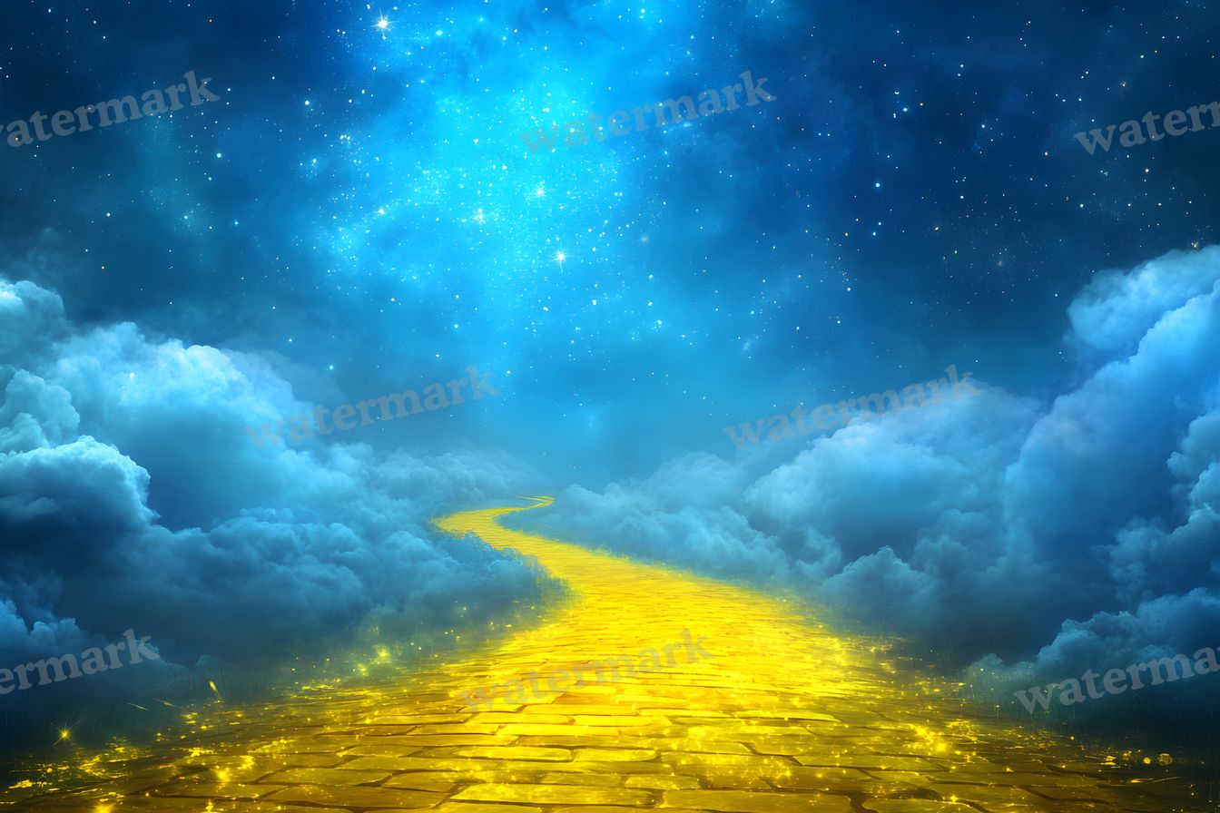 Wizard Of Oz Dreamscape With Floating Yellow Brick Road Backdrop Images