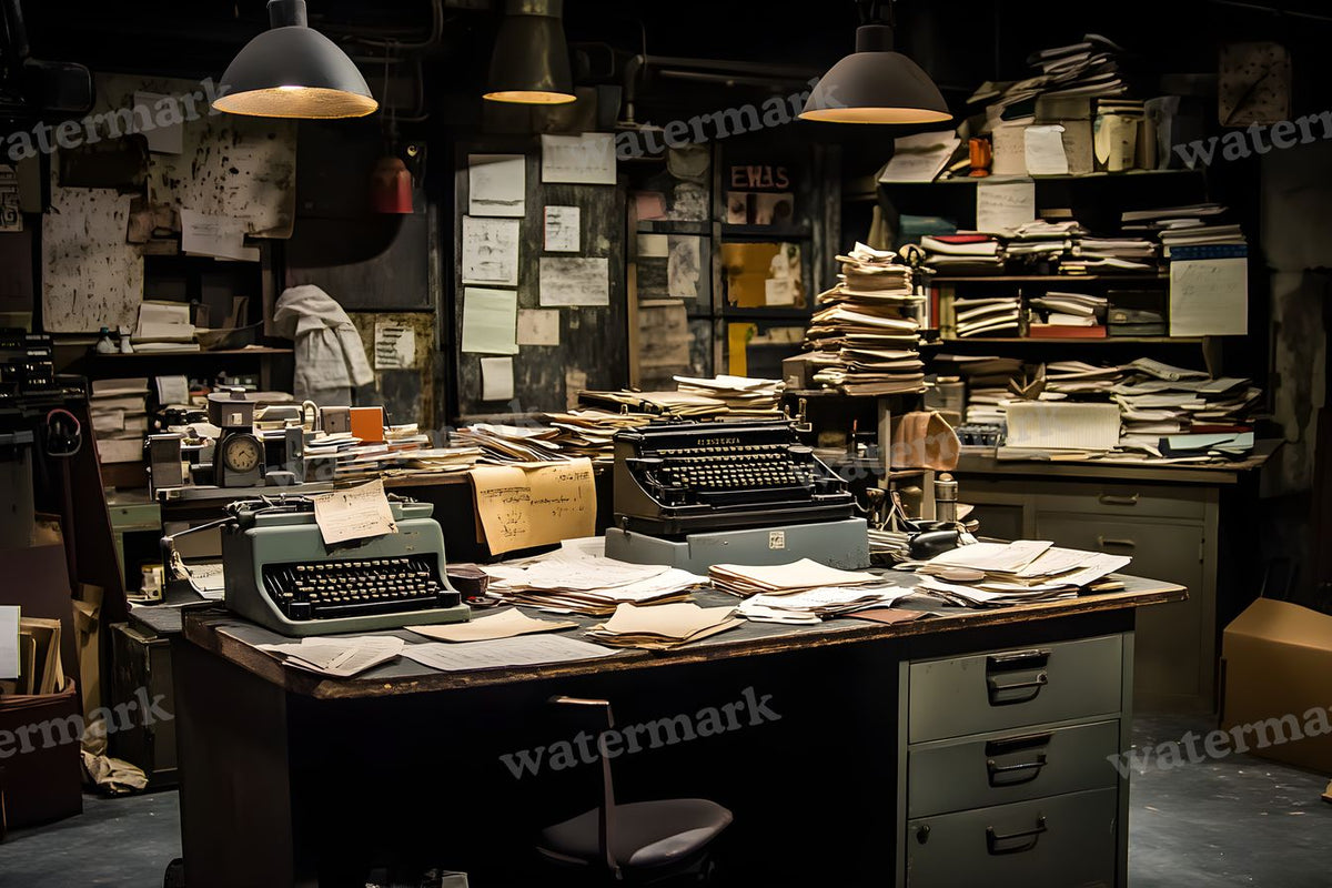 Worn Newsroom Interior Backdrop Images