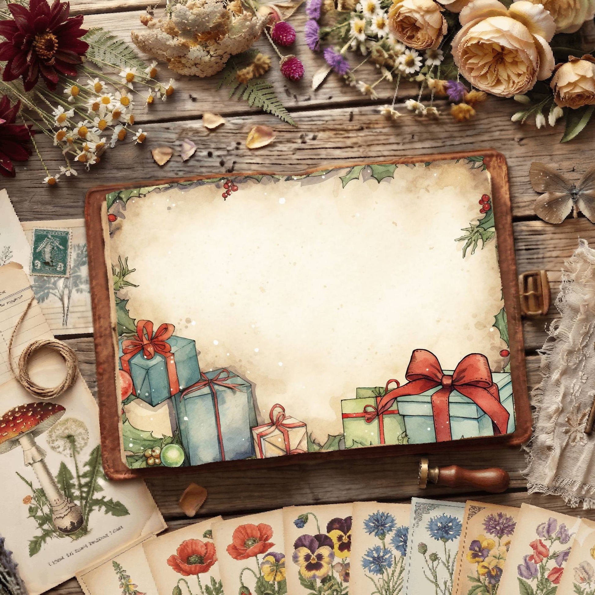 Wrapped Christmas Gifts Digital Papers