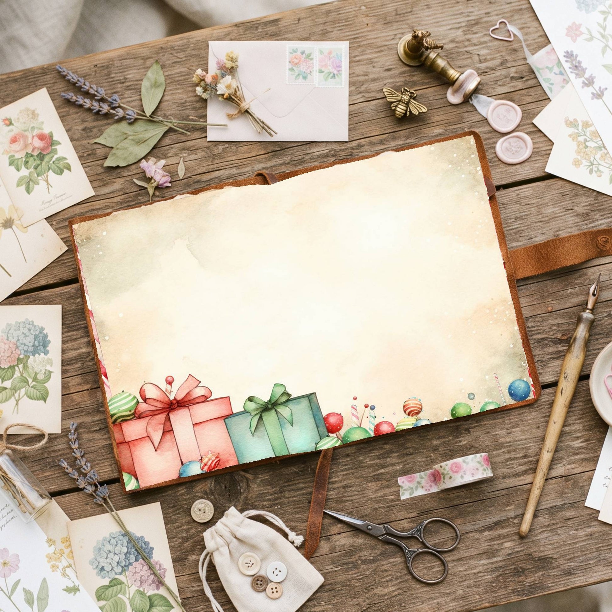Wrapped Christmas Gifts Digital Papers