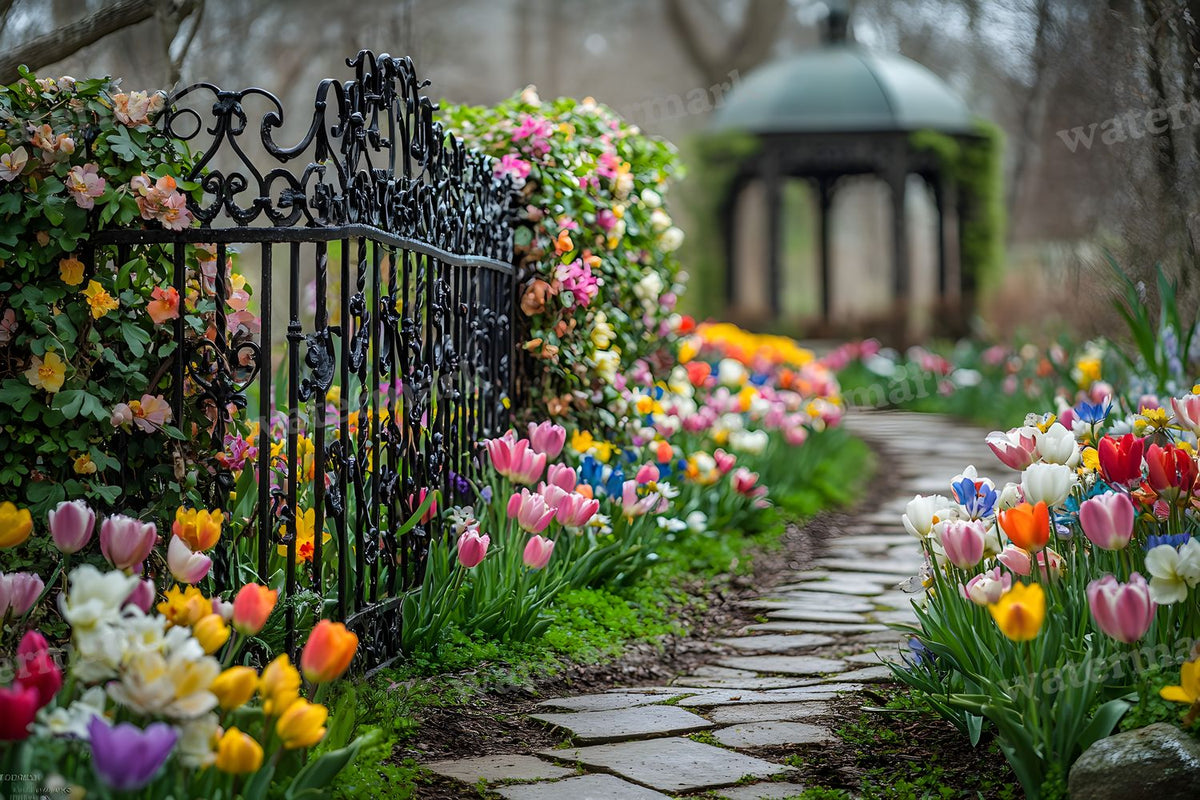 Wrought Iron Secret Garden Backdrop Images