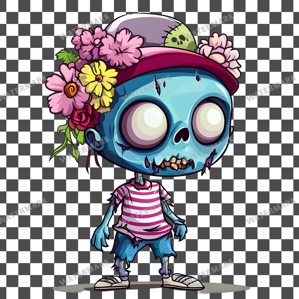 Zombie Kawaii Style Clipart Pngs