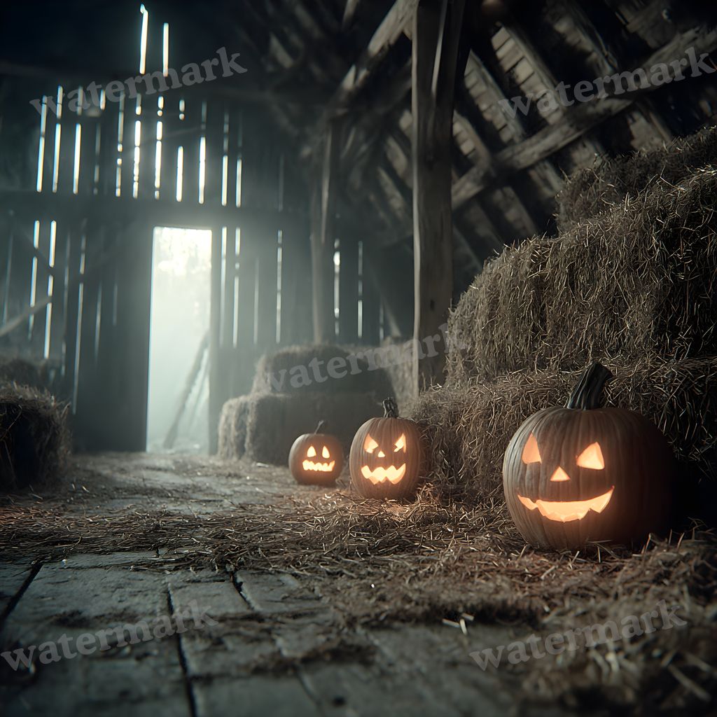 Abandoned Barn Loft At Midnight Backdrop Images