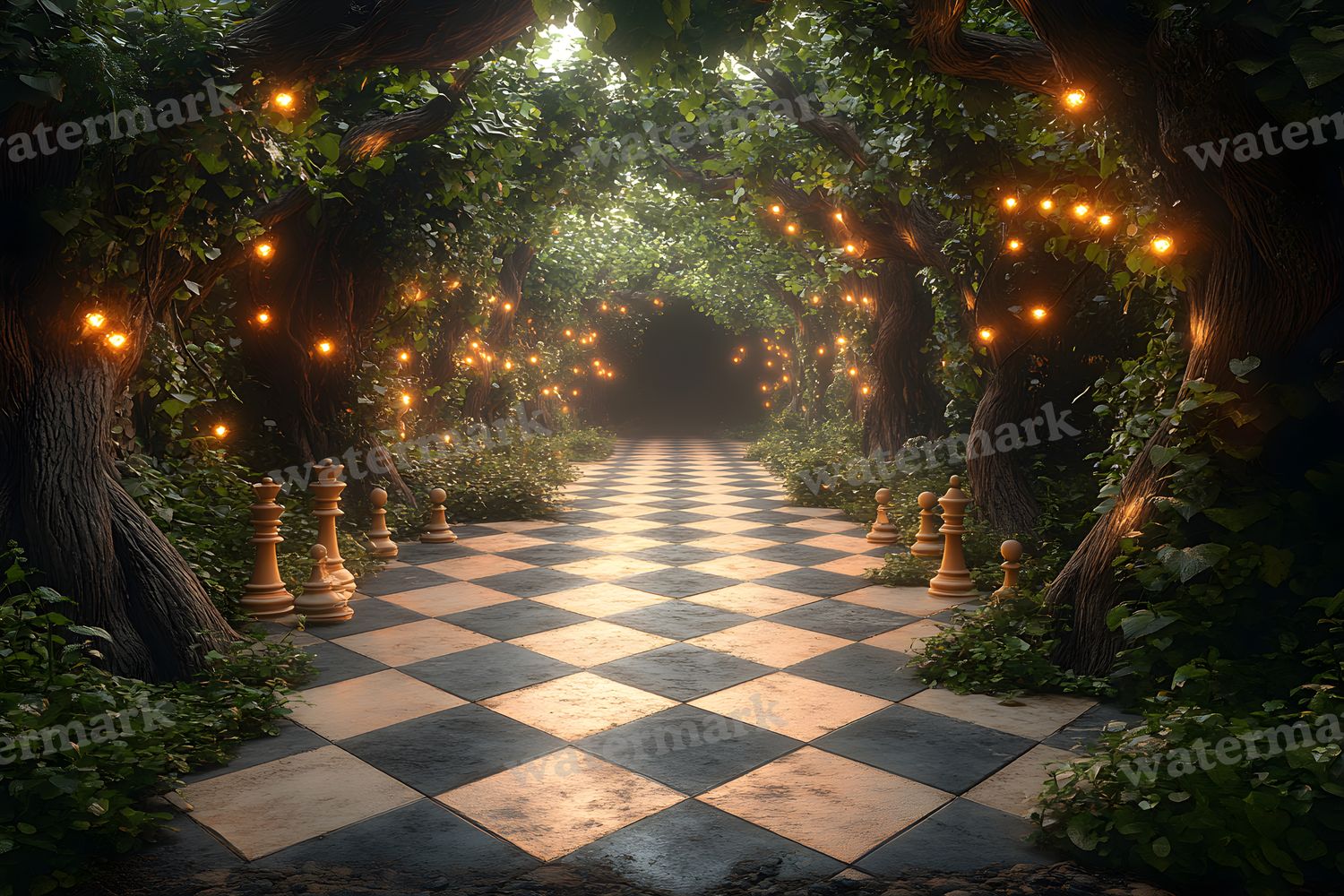 Alice Oversized Chessboard Backdrop Images