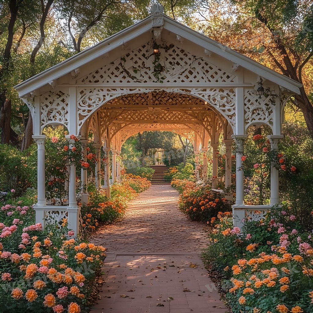 Baroque Garden digital photo backdrop for photo editing, preview 12