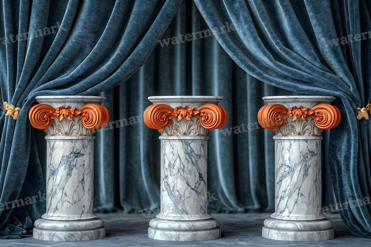 Baroque Marble Columns digital photo backdrop for photo editing, preview 12