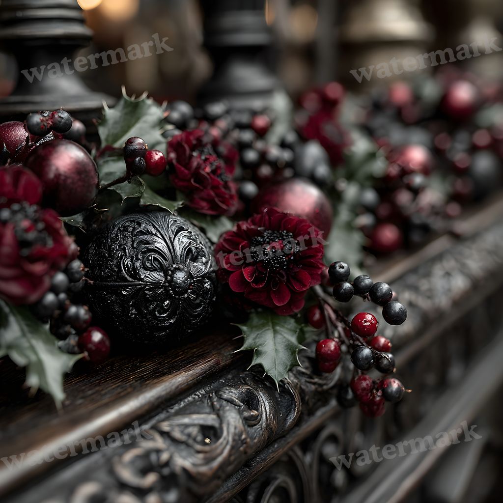 Black Gothic Christmas Backdrop Images