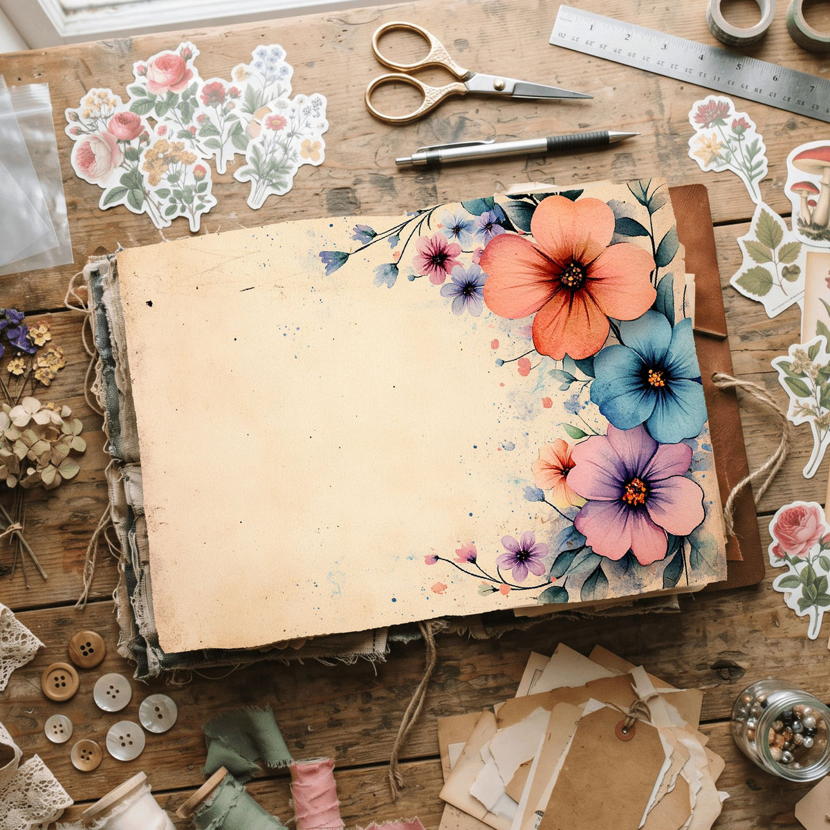 Cotton Candy Wildflower Printable Paper