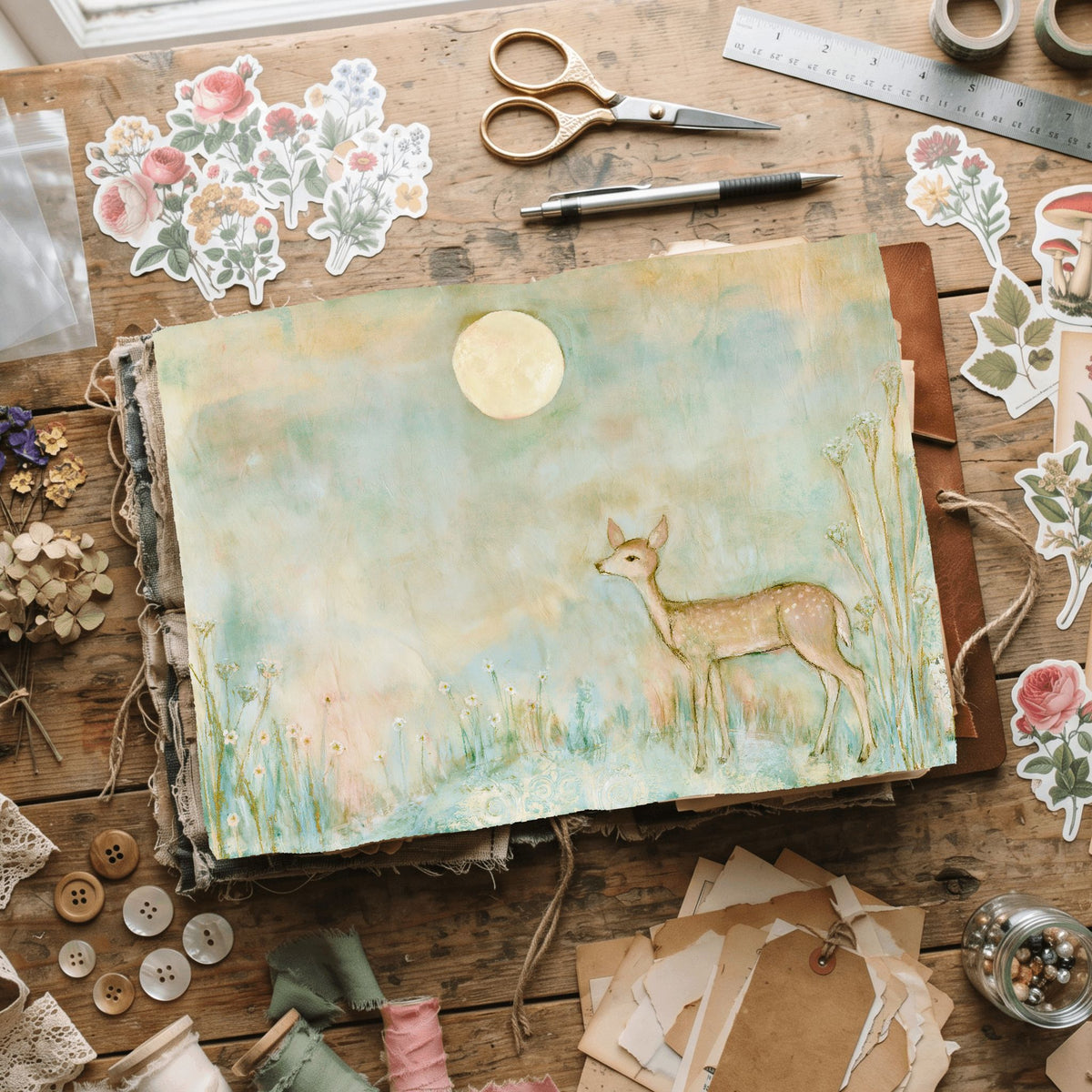 Gentle Woodland Fawn Watercolor