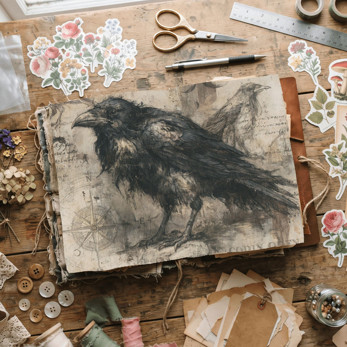 Mysterious Raven Journal Paper