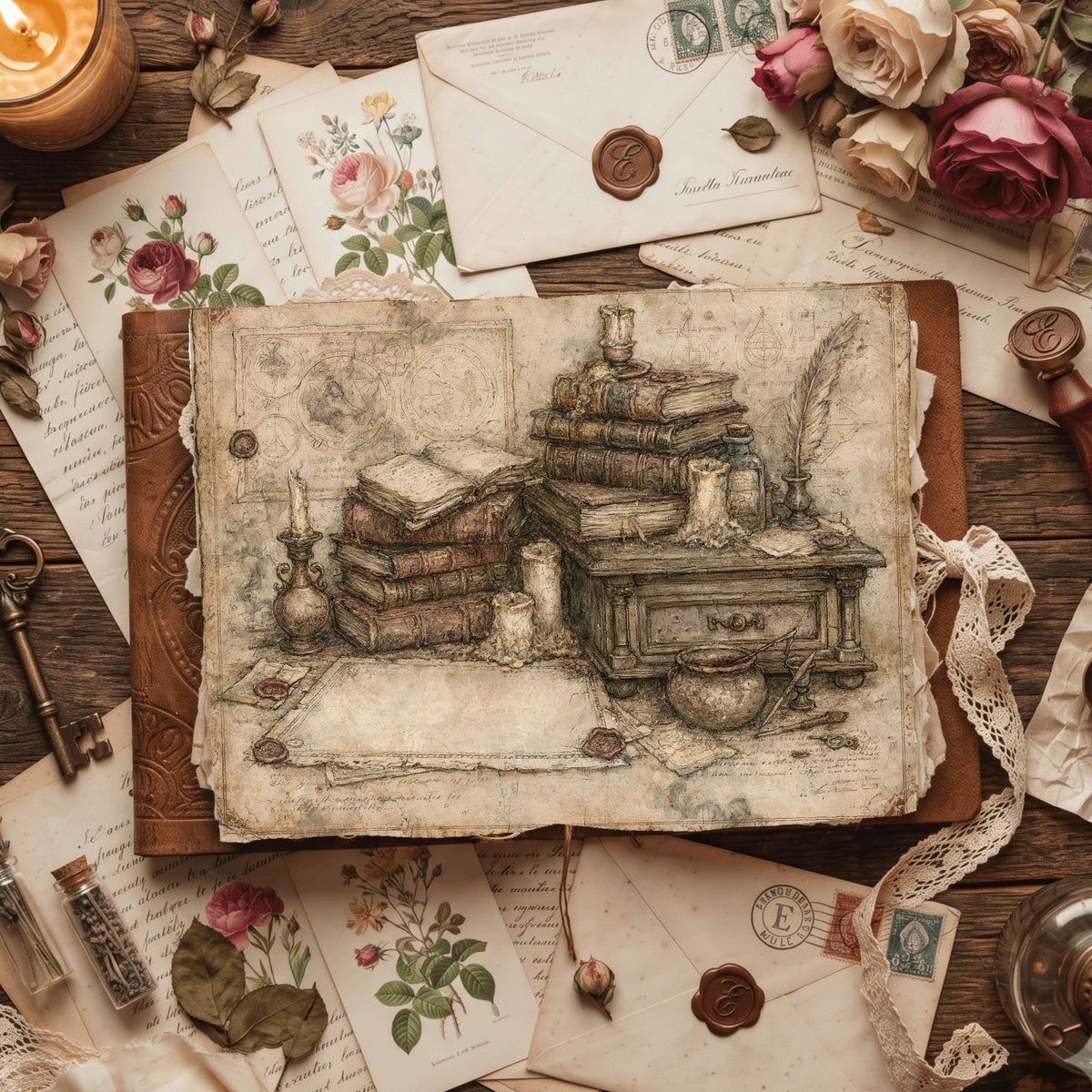 Old Witch Library Stationery