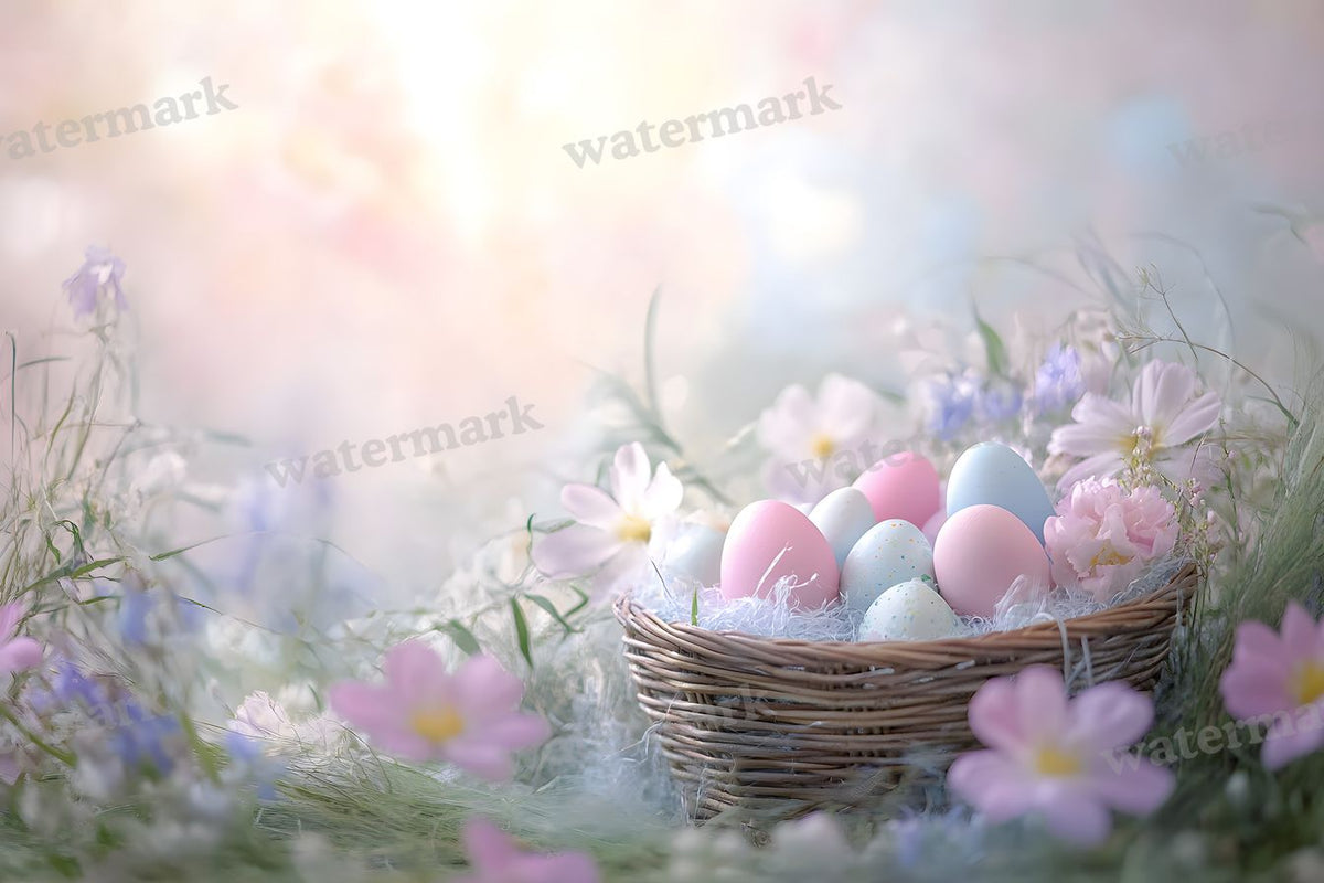 Pastel Easter Basket Backdrop Images
