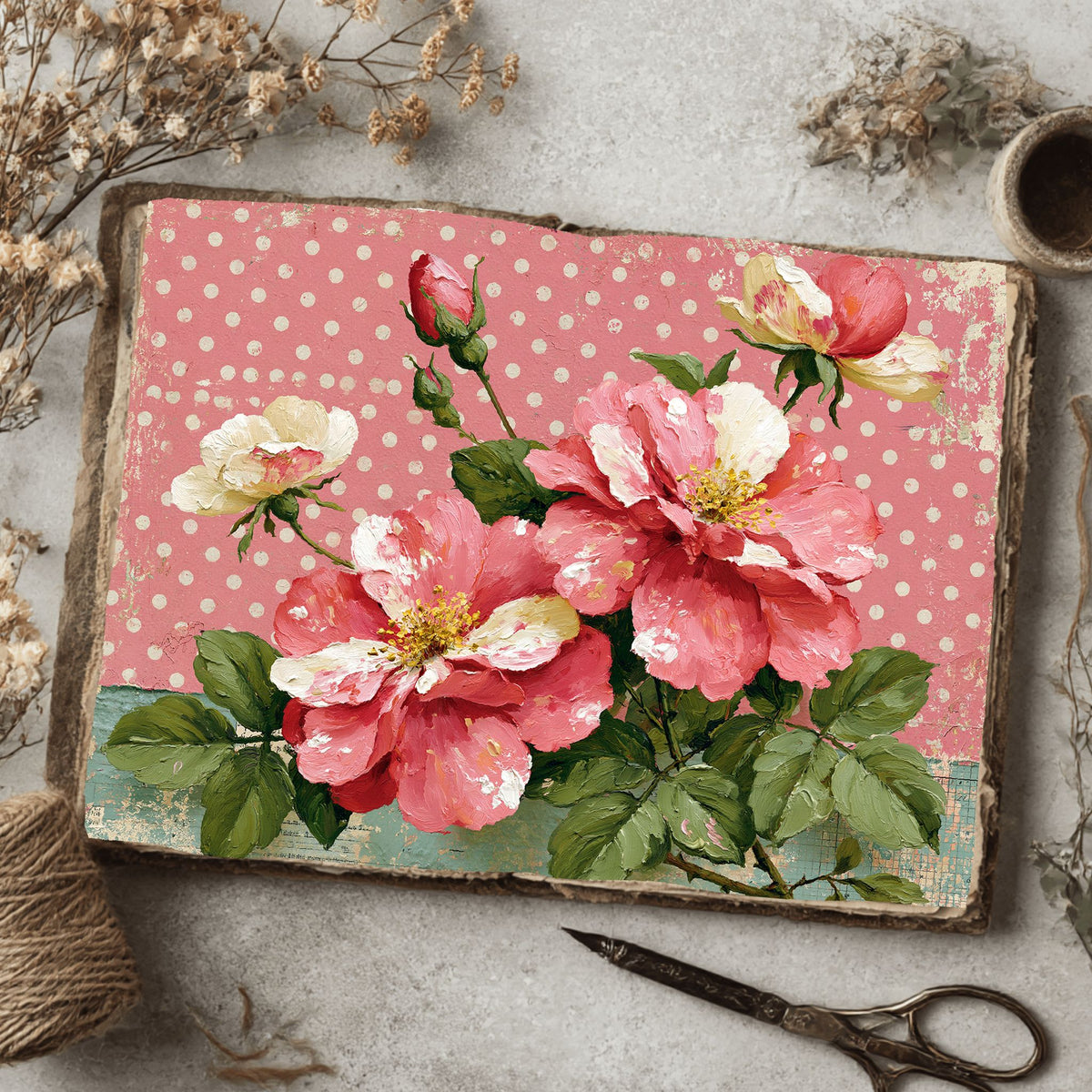 Pink Shabby Chic Journal Paper