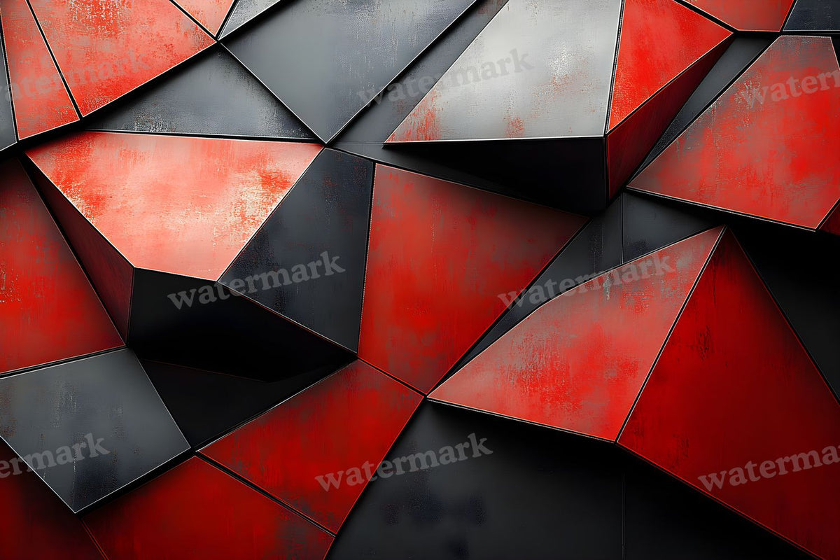 Red Black Geometric digital photo backdrop for photo editing, preview 12