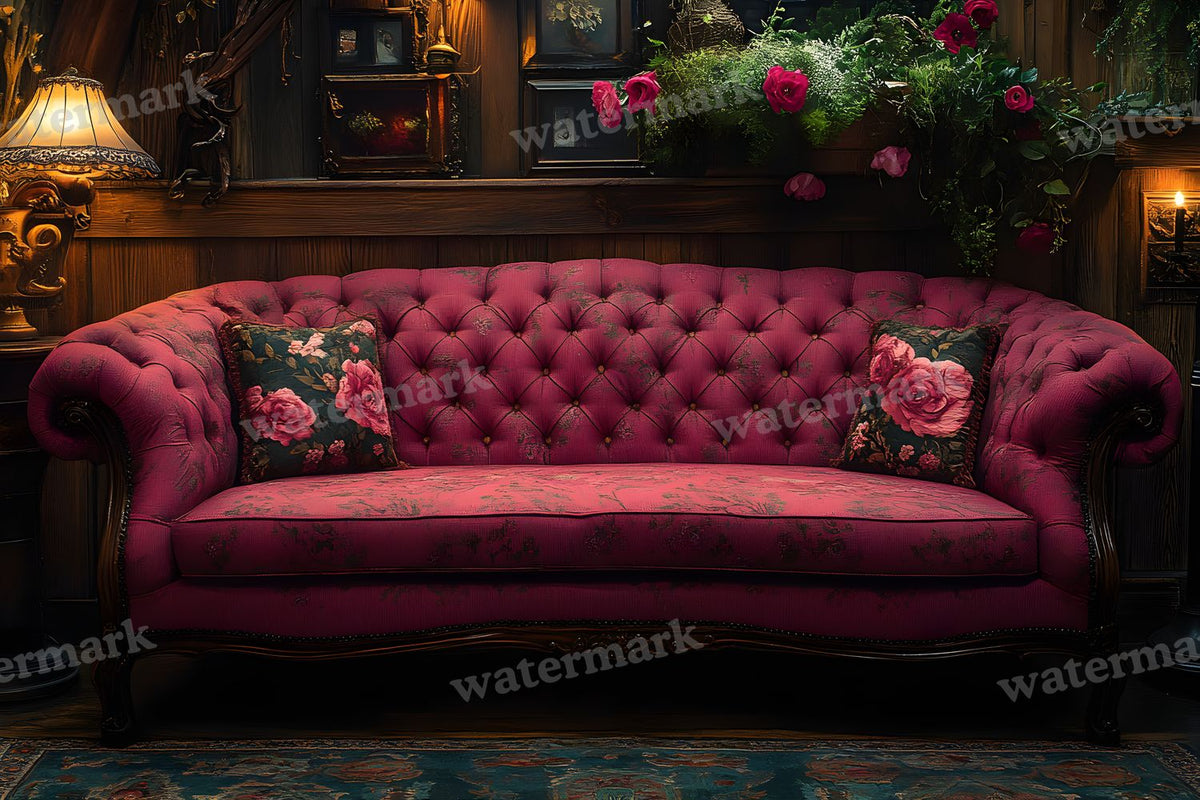 Regal Wallpapered Room digital photo backdrop for photo editing, preview 12