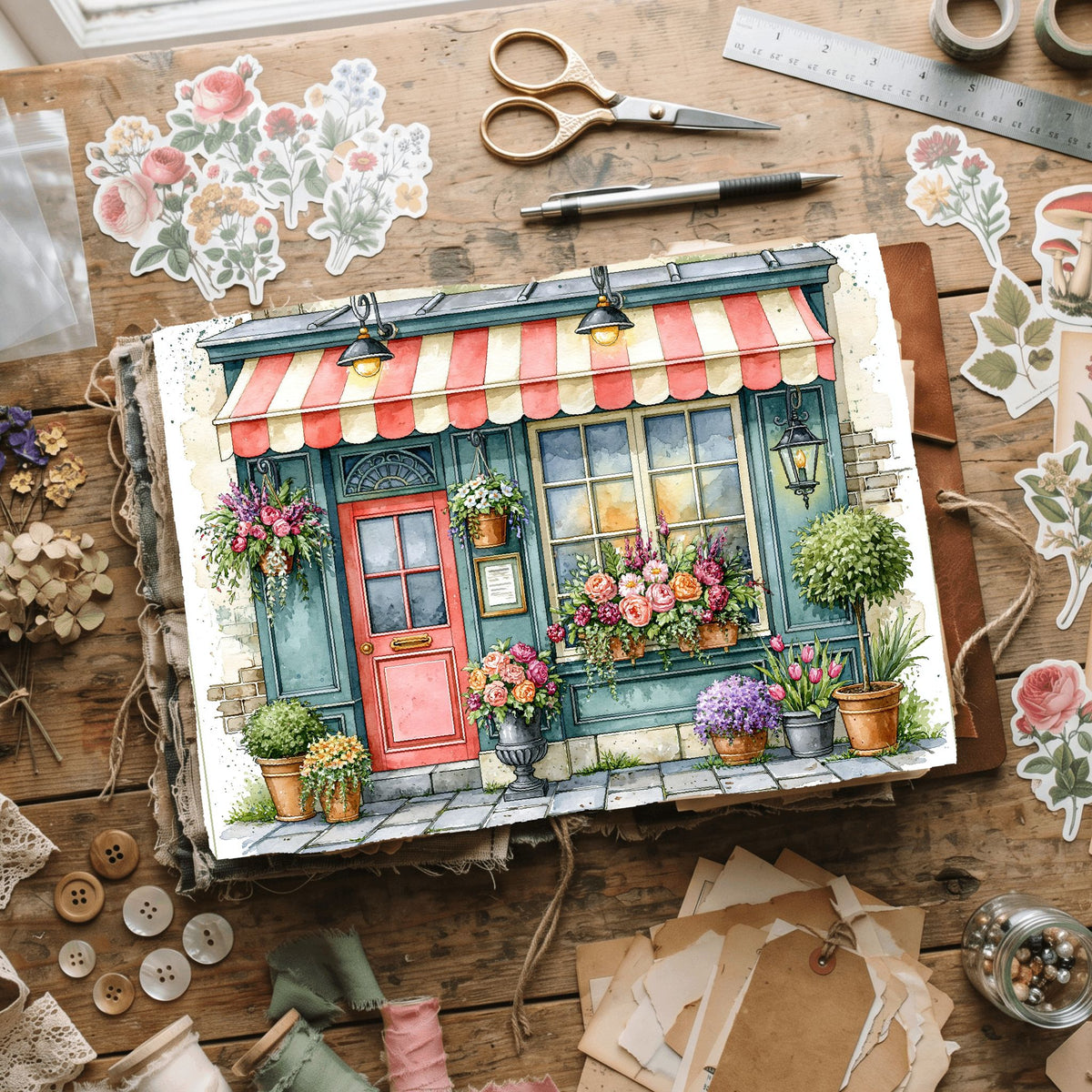 Romantic Parisian Cafe�� Watercolor