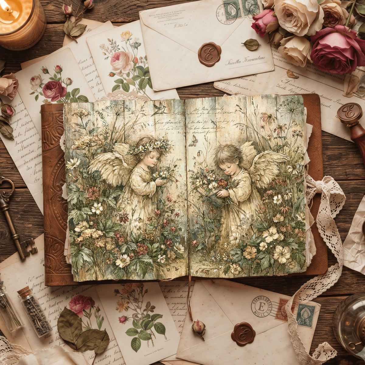 Rustic Angels & Wildflowers Journal Paper