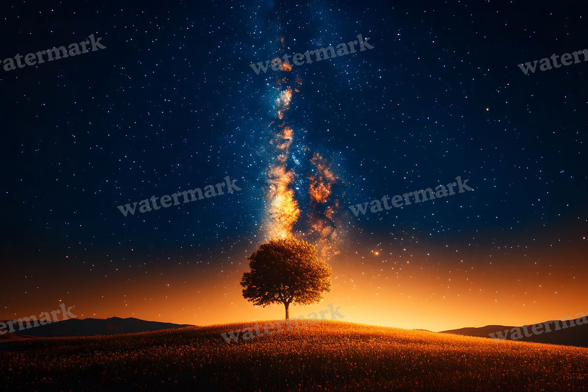 Starry Night Sky digital photo backdrop for photo editing, preview 12