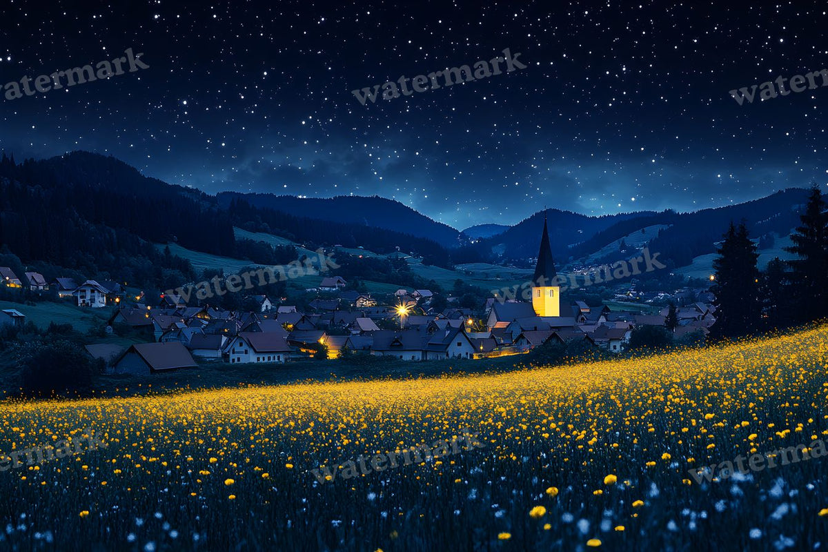 Starry Night digital photo backdrop for photo editing, preview 12