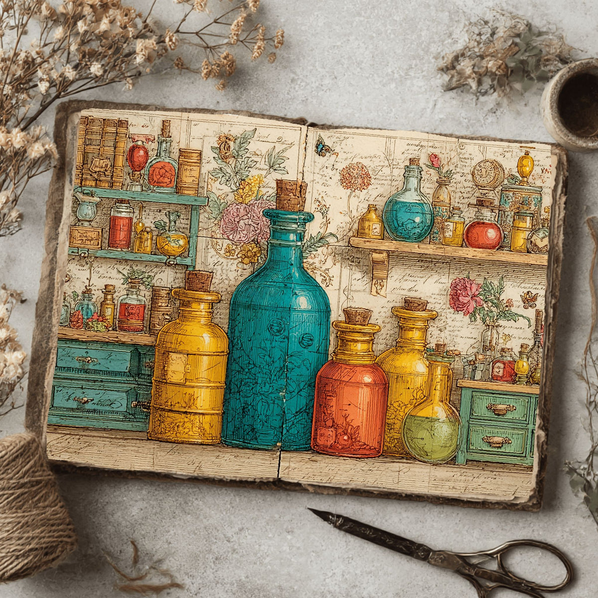 Steampunk Apothecary Journal Paper