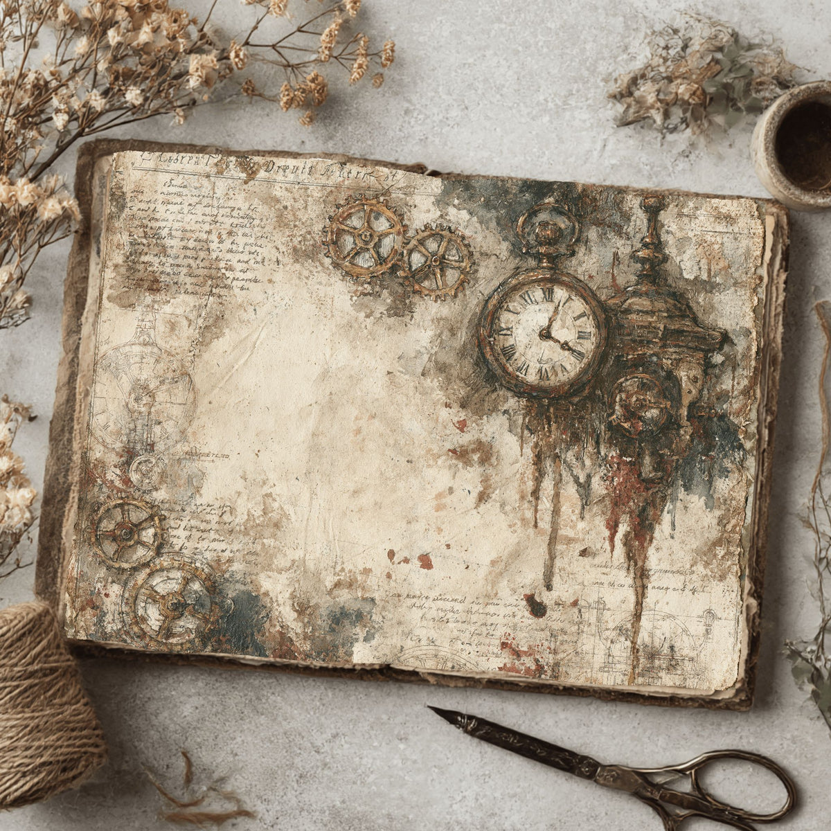 Steampunk Victorian Journal Paper