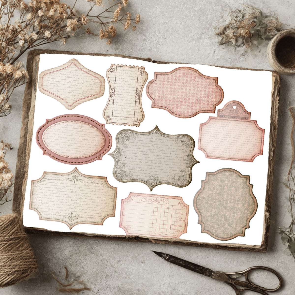 Vintage Blank Word Labels