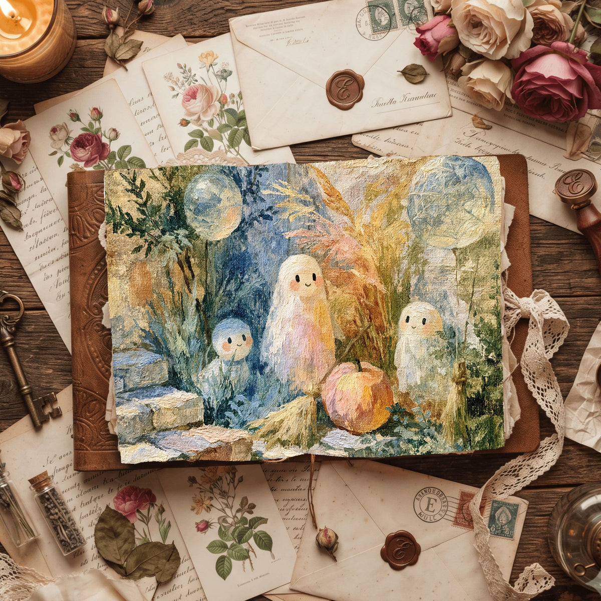 Vintage Halloween Oil Painting