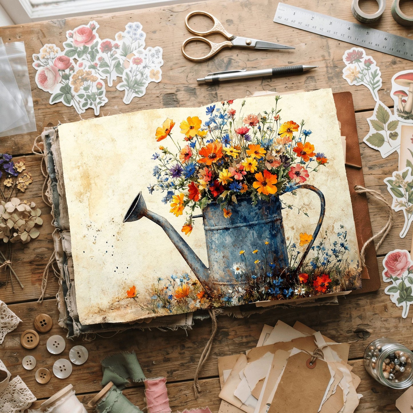 Wildflower Watering Can Paper