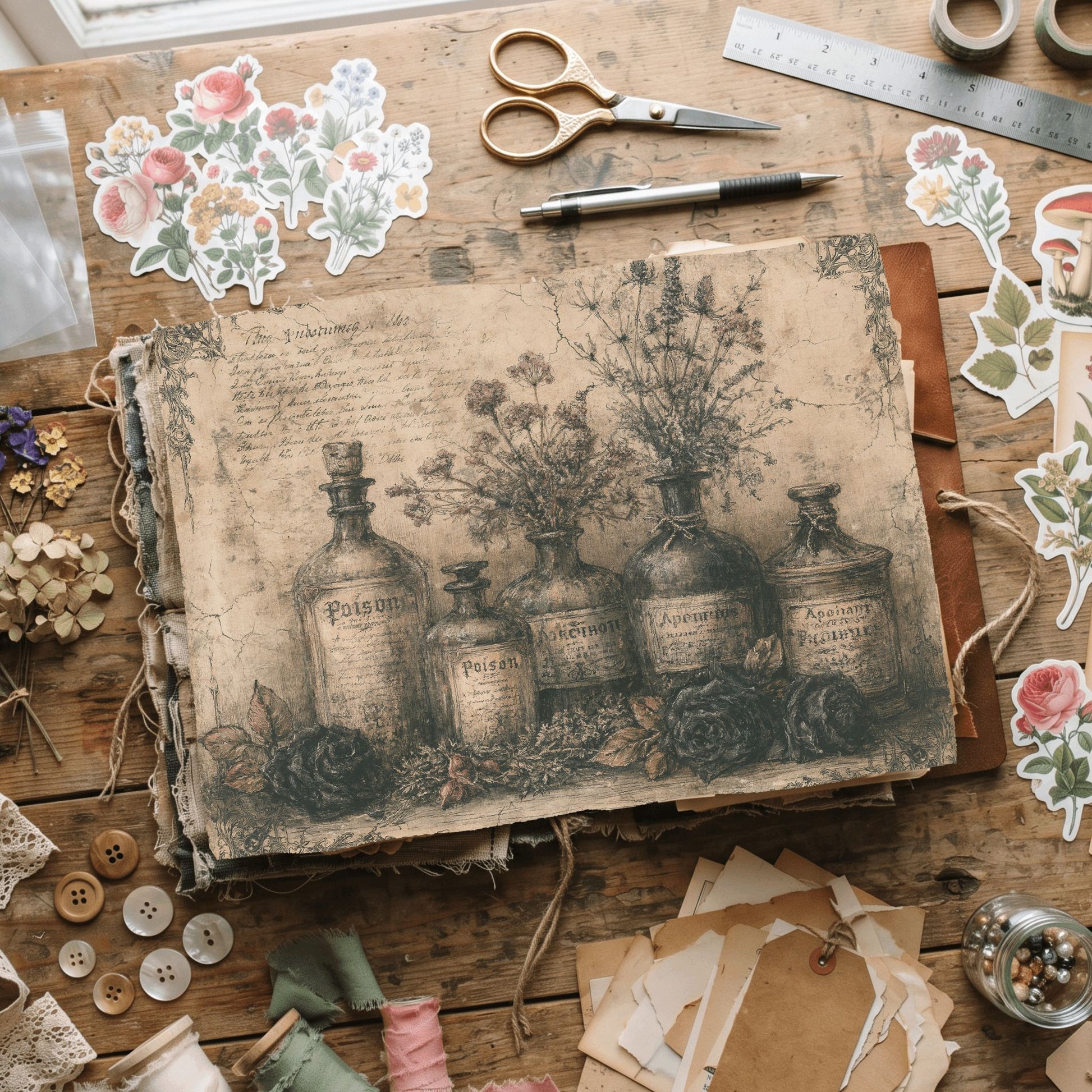 Witchy Gothic Apothecary Journal Paper