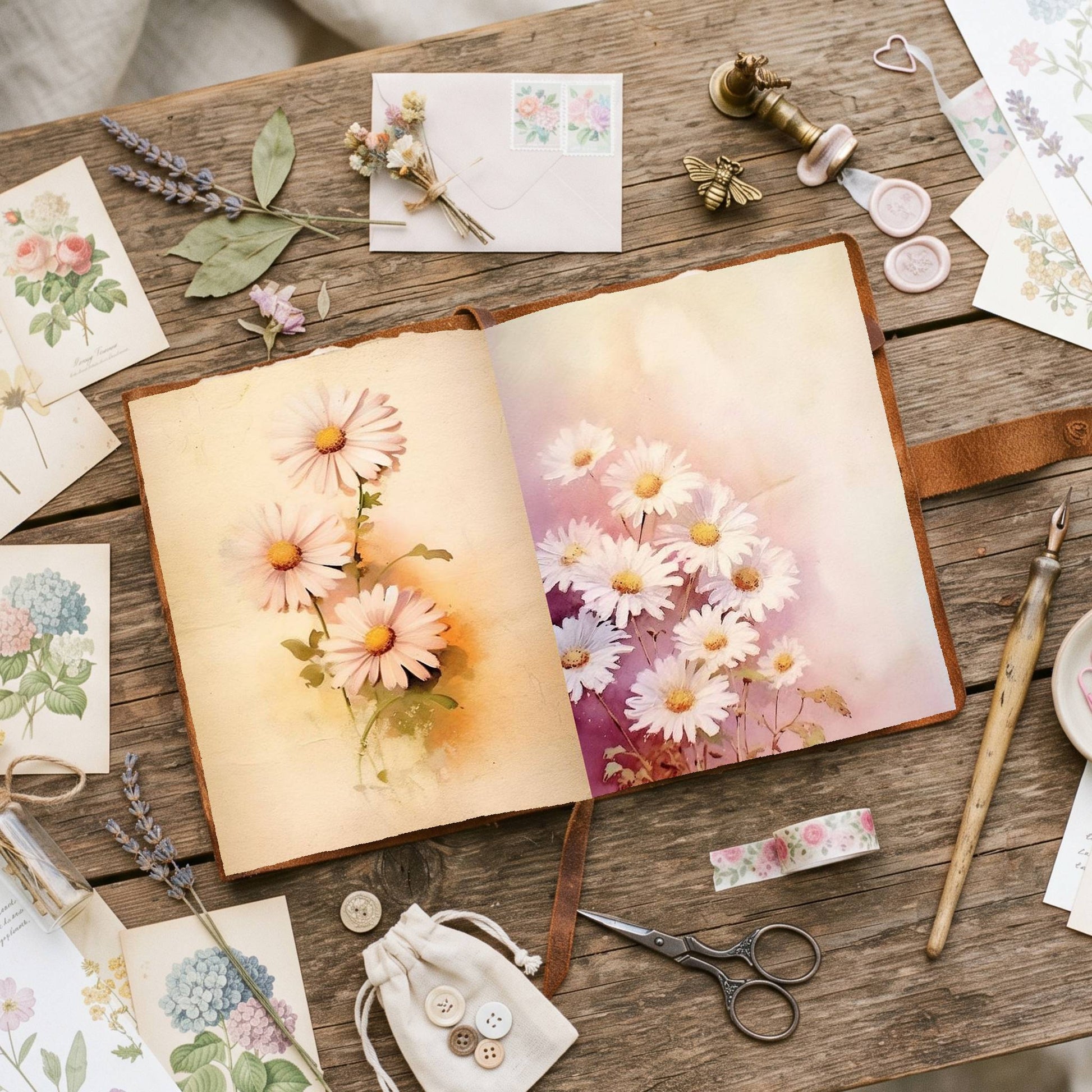 Daisy Fuchsia Hues Double Pages
