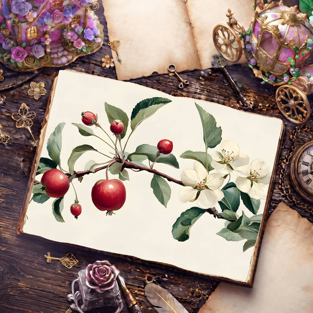 Apple Blossoms Digital Papers