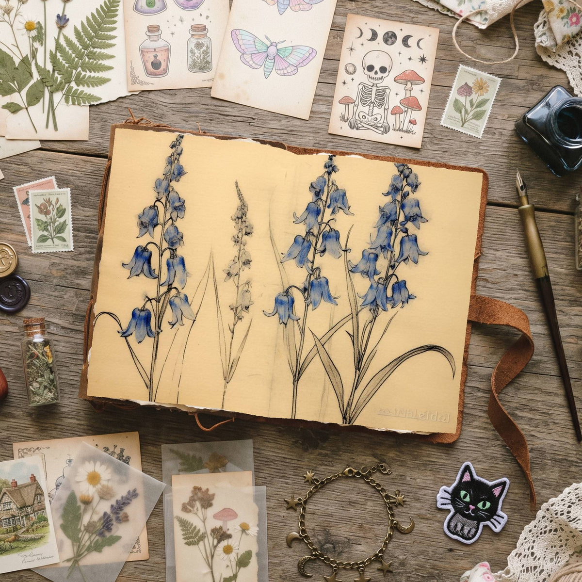 Blue Bell Flowers Digital Papers