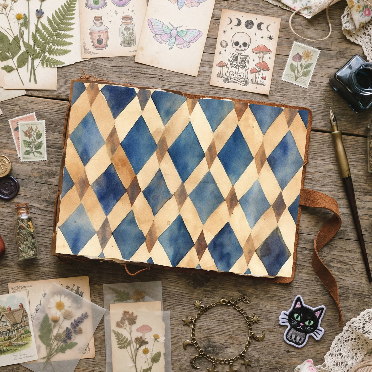 Blue Mixed Patterns Digital Papers