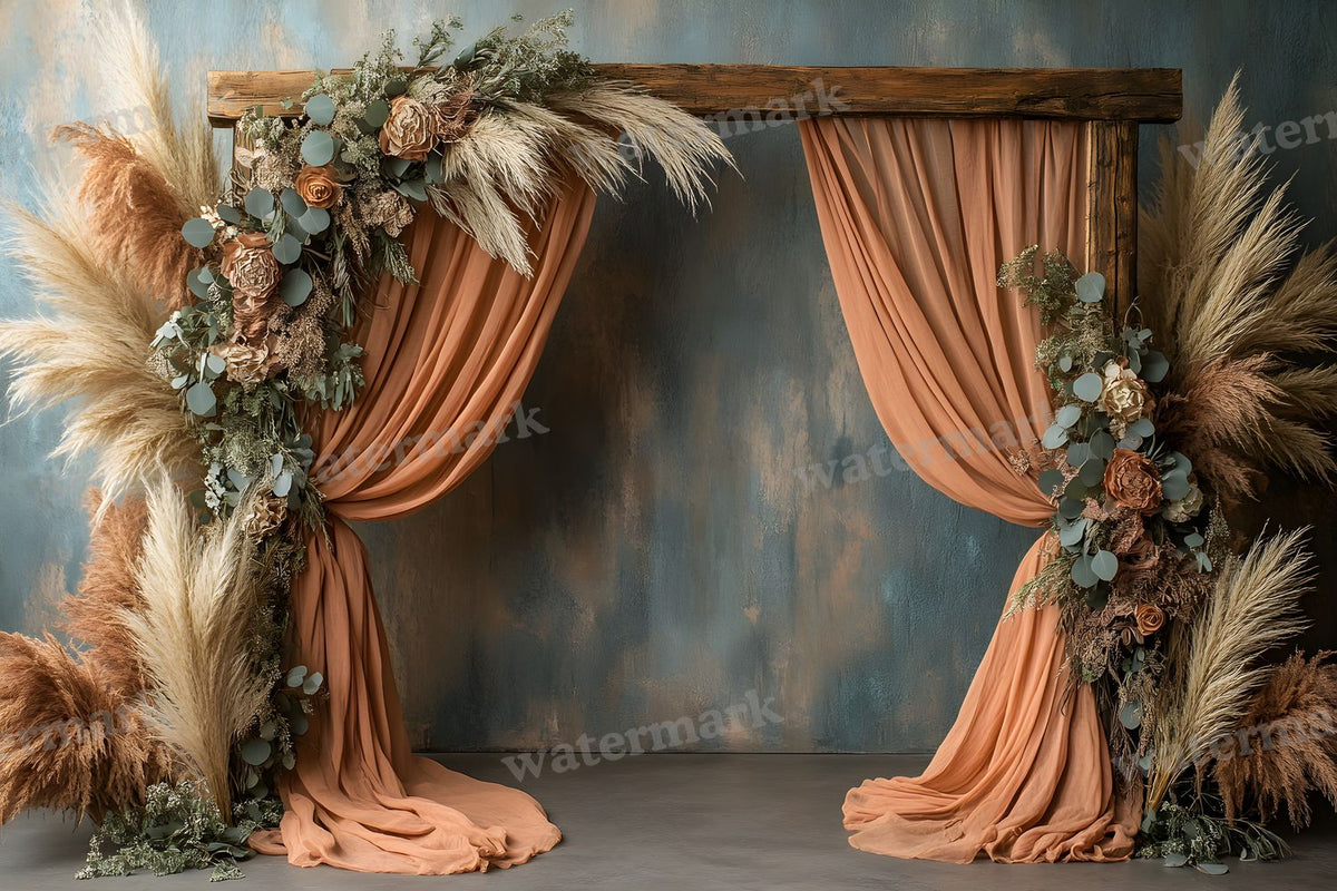 Boho Natural Wood Arch Backdrop Images
