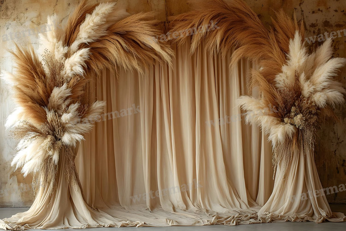 Boho Pampaarch Backdrop Images