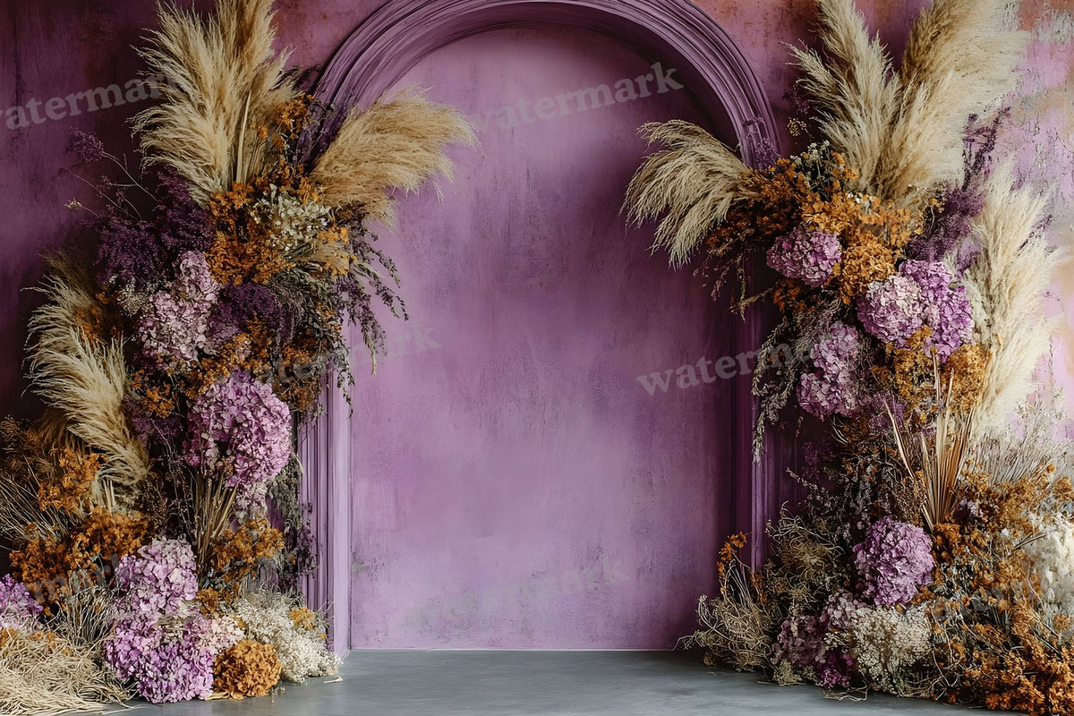 Boho Purple Arch Backdrop Images