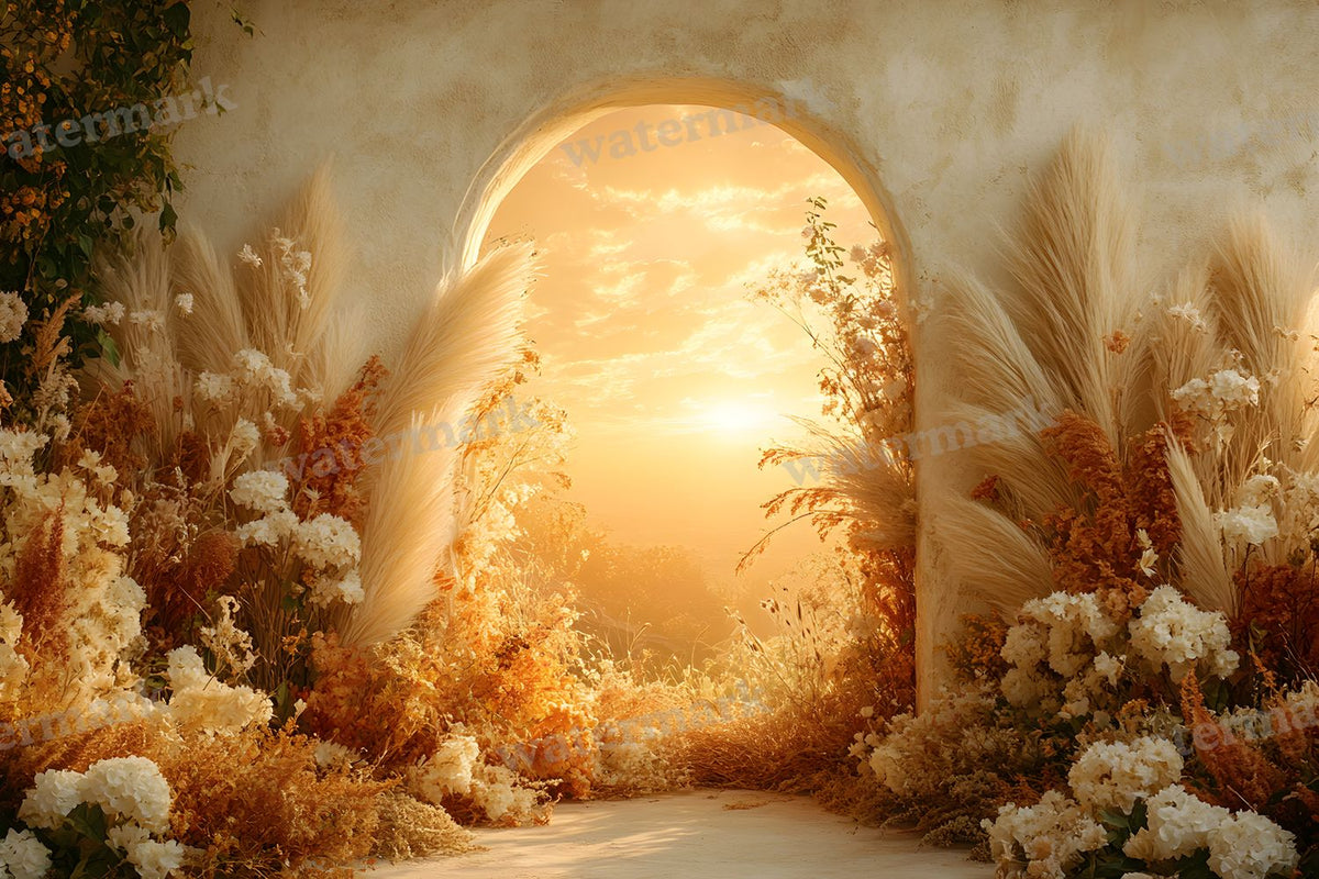 Boho Sunset Arch Backdrop Images