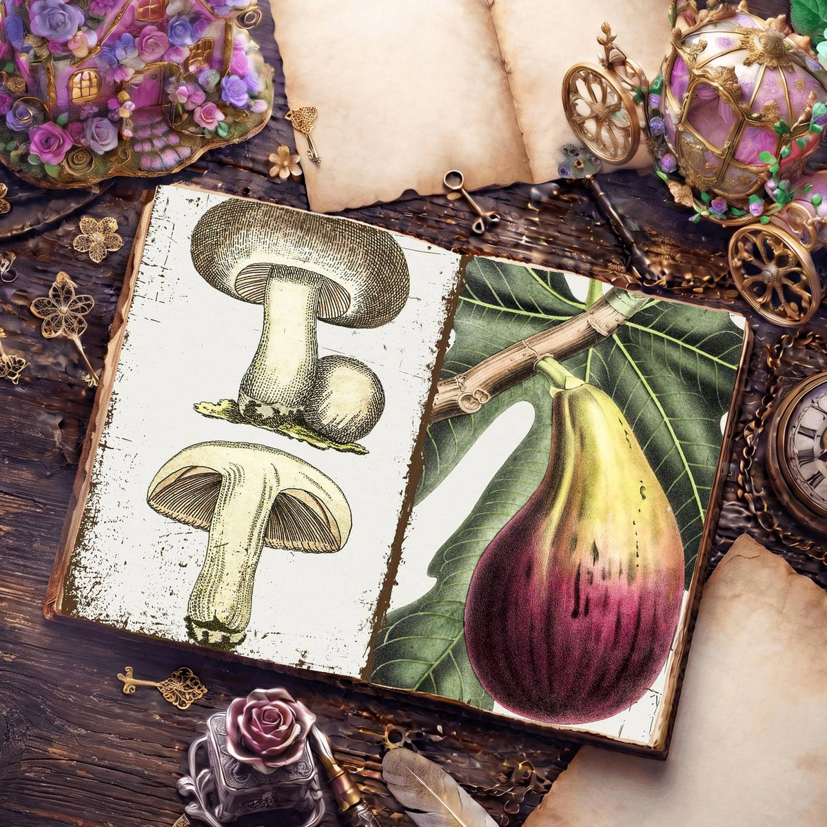 Botanical Illustrations Digital Papers