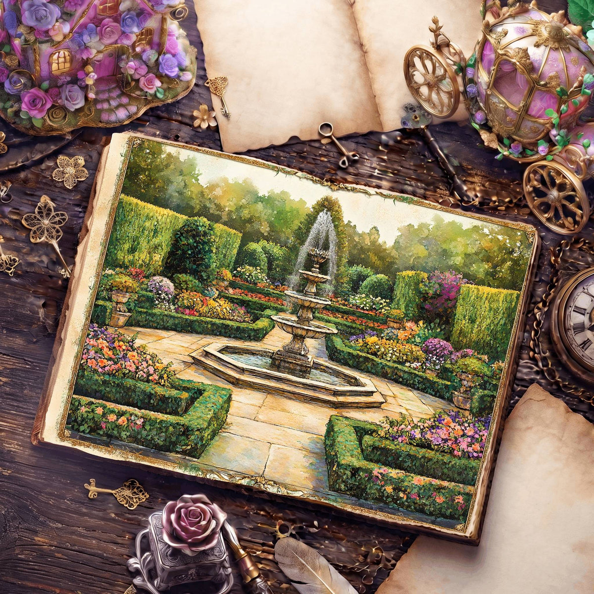 Botanical printable junk journal paper, page preview 13