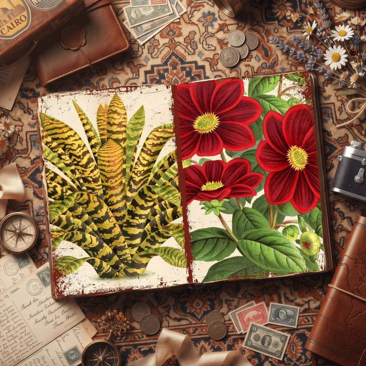 Botanical printable junk journal paper, page preview 13