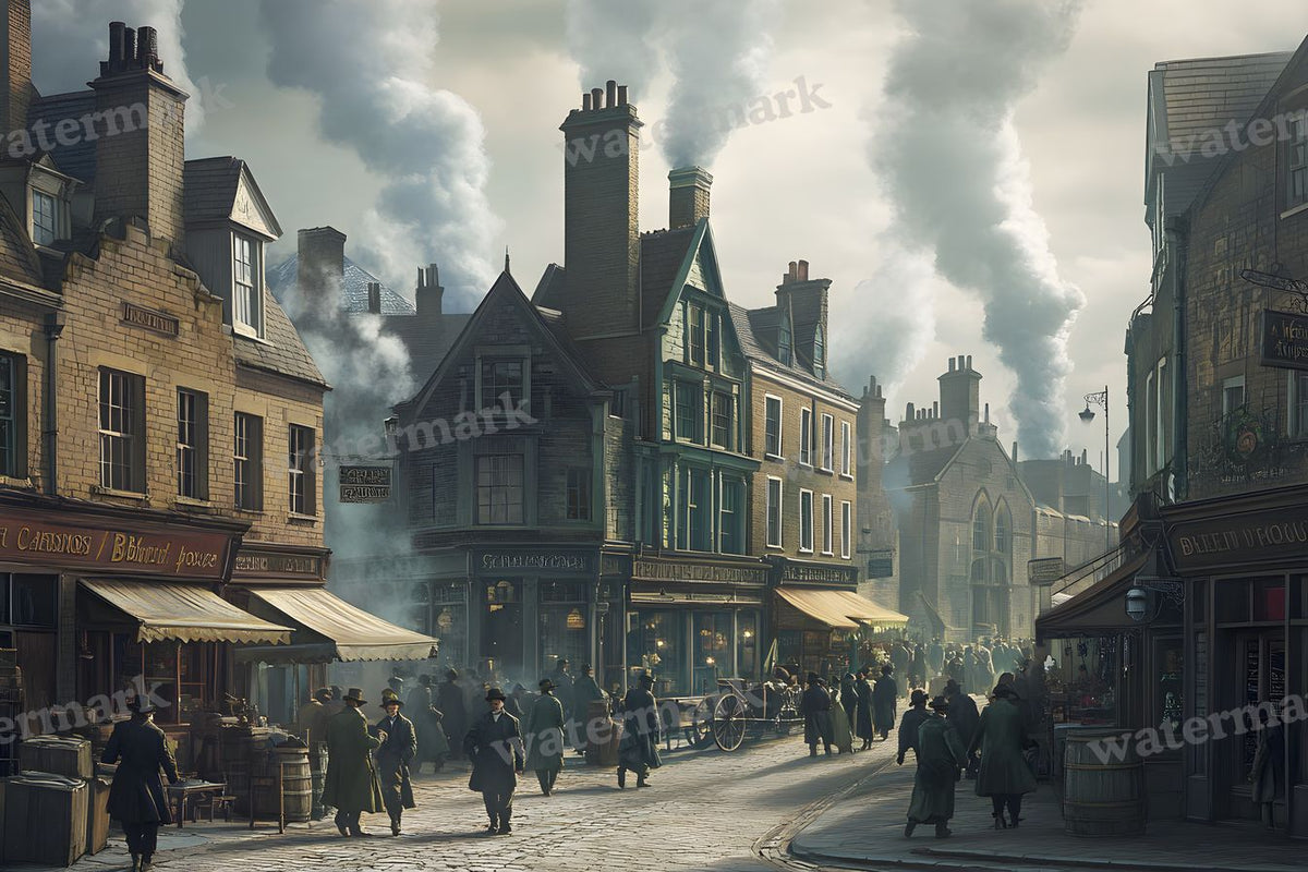 Bustling Dickensstreets Backdrop Images