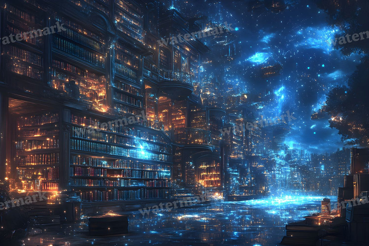 Celestial Library Dream Backdrop Images